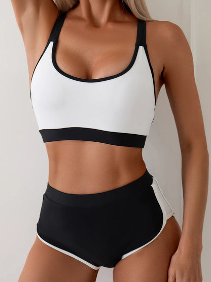 Patchwork High Waist Bikini