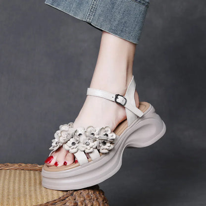 Leather Wedge Sandals