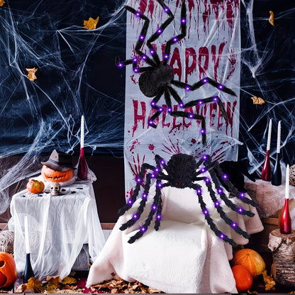 Light-Up Fluffy Spider Decoration