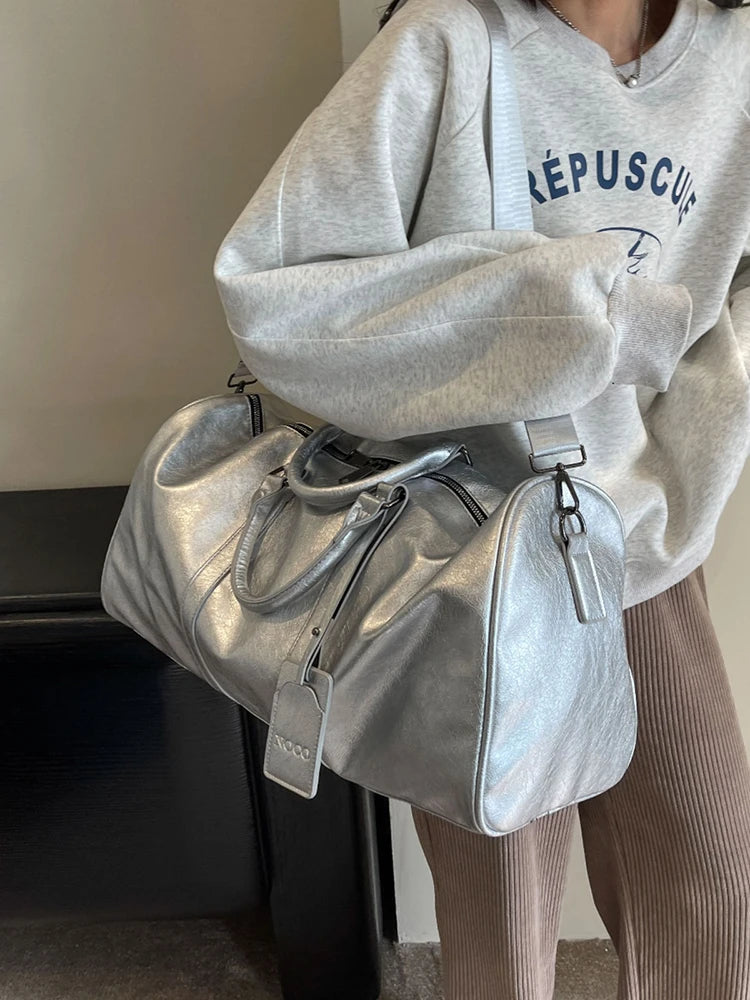 Lightweight PU Leather Duffel Bag