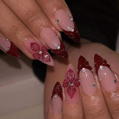 24Pcs French Ballerina Nail Tips