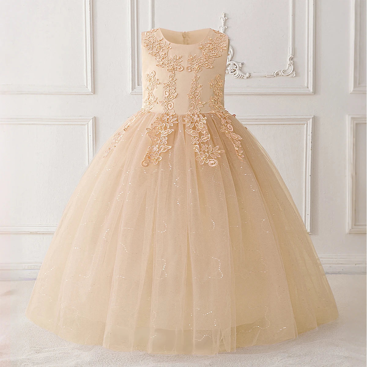 Sequin Ball Gown Flower Girl Dress