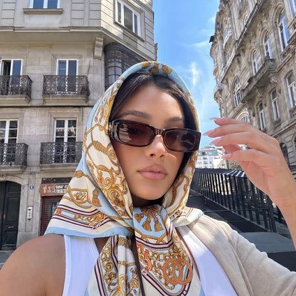 Satin Paisley Square Scarf