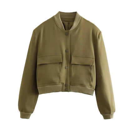 V-Neck Bomber Jacket