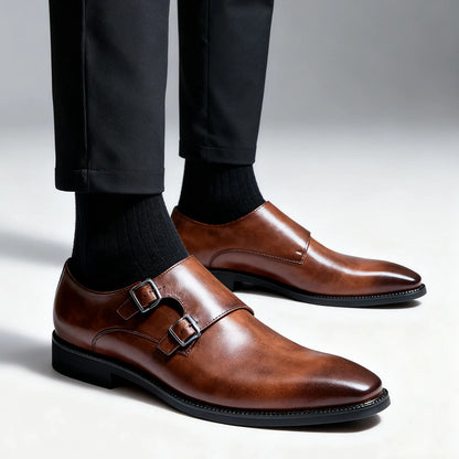 Leather Monk Strap Shoes