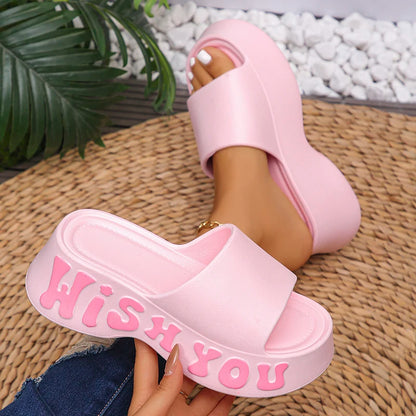 Platform Wedge Slide Sandals