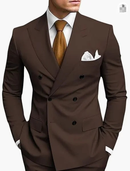 High Brown Double Breasted Suit