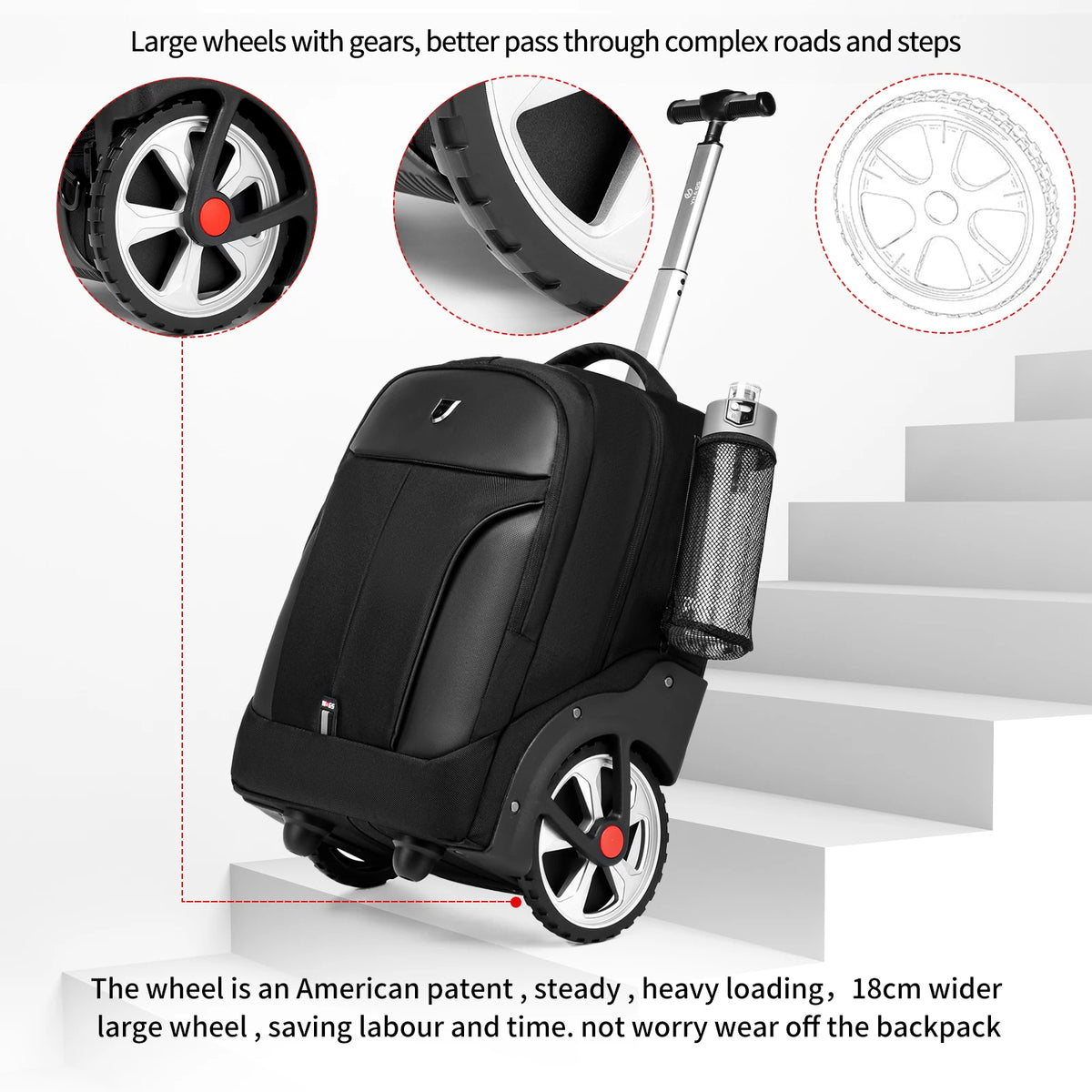 20-Inch Rolling Laptop Backpack