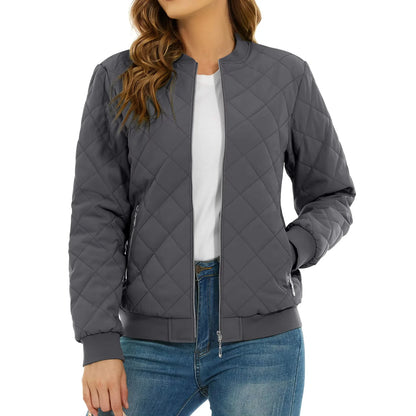 Diamond Quilted Bomber Jacket