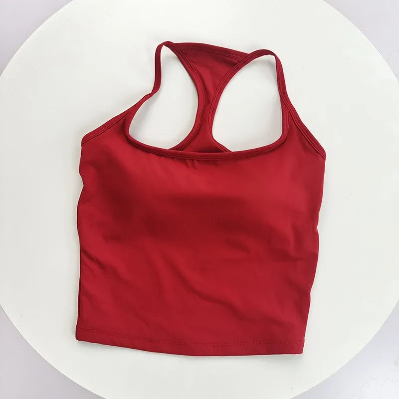 Thin-Strap Backless Yoga Tank