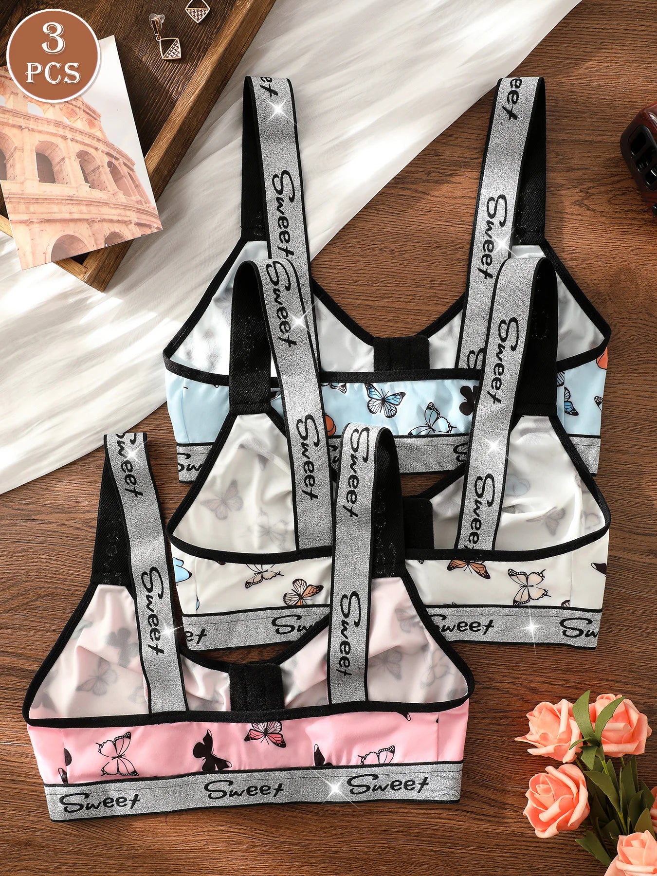 Front-Closure Multi-Color Bra Set