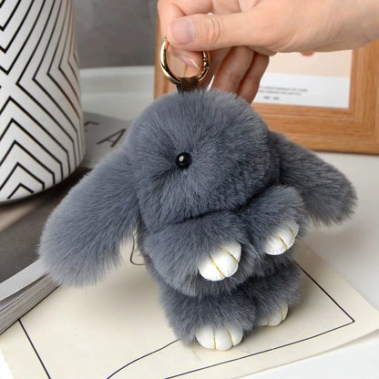 Rabbit Fur Keychain Bag Car