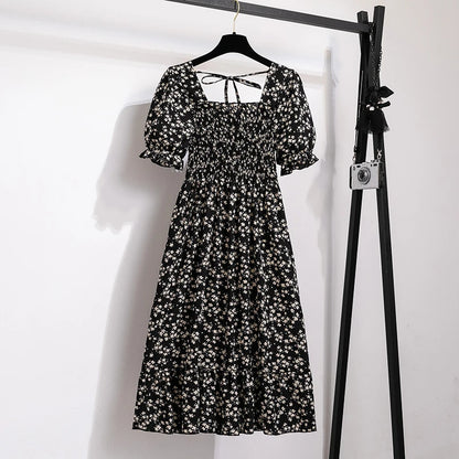 Summer Pleated Chiffon Dress