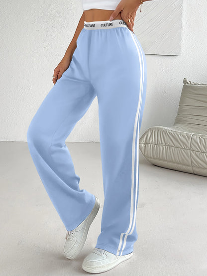 Culture Print Wide-Leg Sweatpants