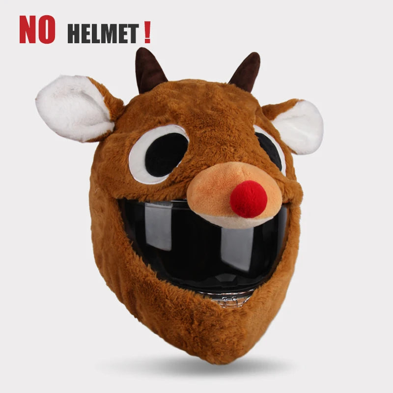 Plush Cartoon Full-Face Helmet Cover