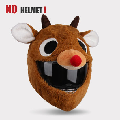 Plush Cartoon Full-Face Helmet Cover