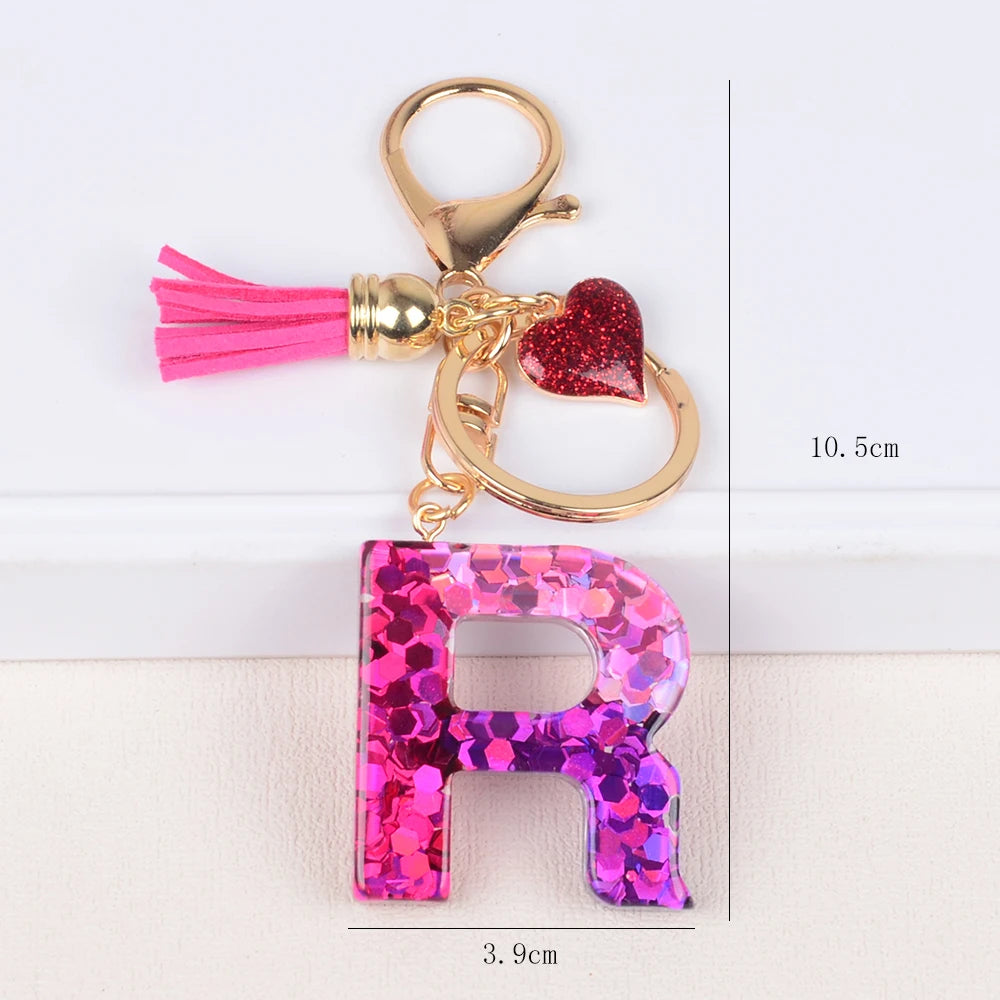 A-Z Alphabet Initial Letter Keychain