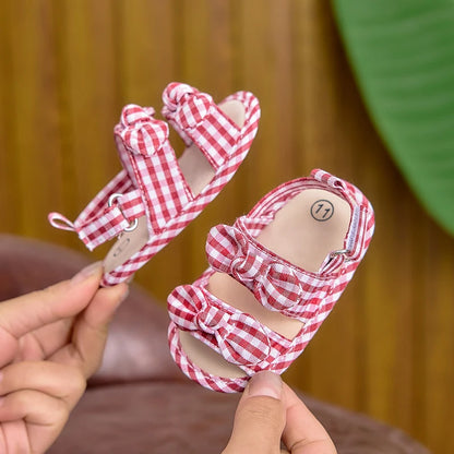 Bowknot Velcro Baby Sandals