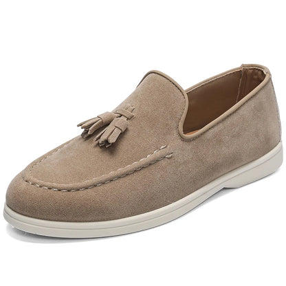 Suede Tassel Driving Loafers