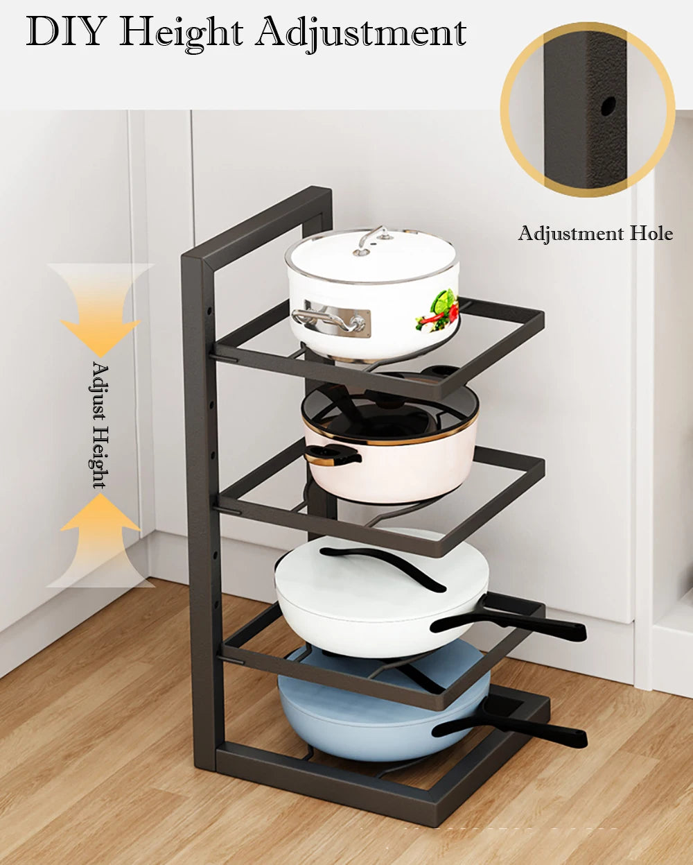 Steel Reusable Organzier Kitchen Adjustable