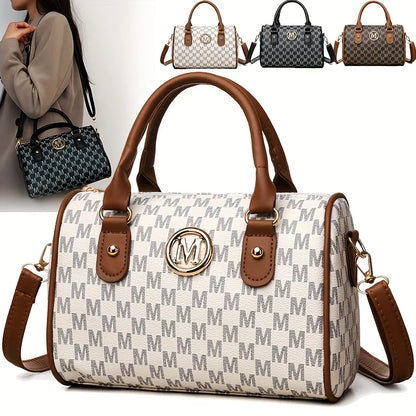 Women’s Alphabet Shoulder Bag with Golden “M” Logo