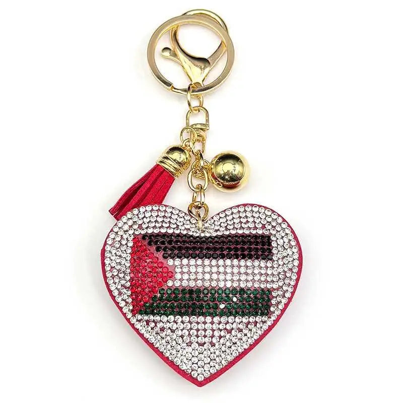 Palestine Flag Full Crystals Heart
