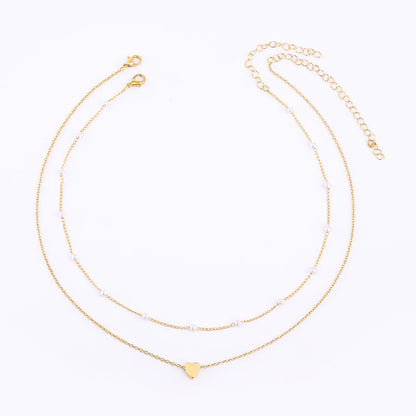 Pearl Heart Choker Necklace