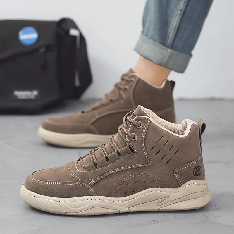 High-Top Motorcycle Ankle Boots