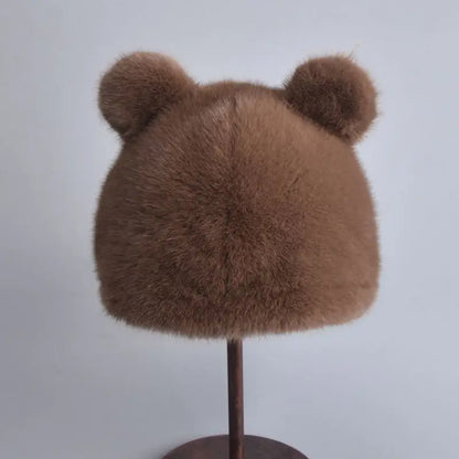 Winter Faux Mink Fur Beanie