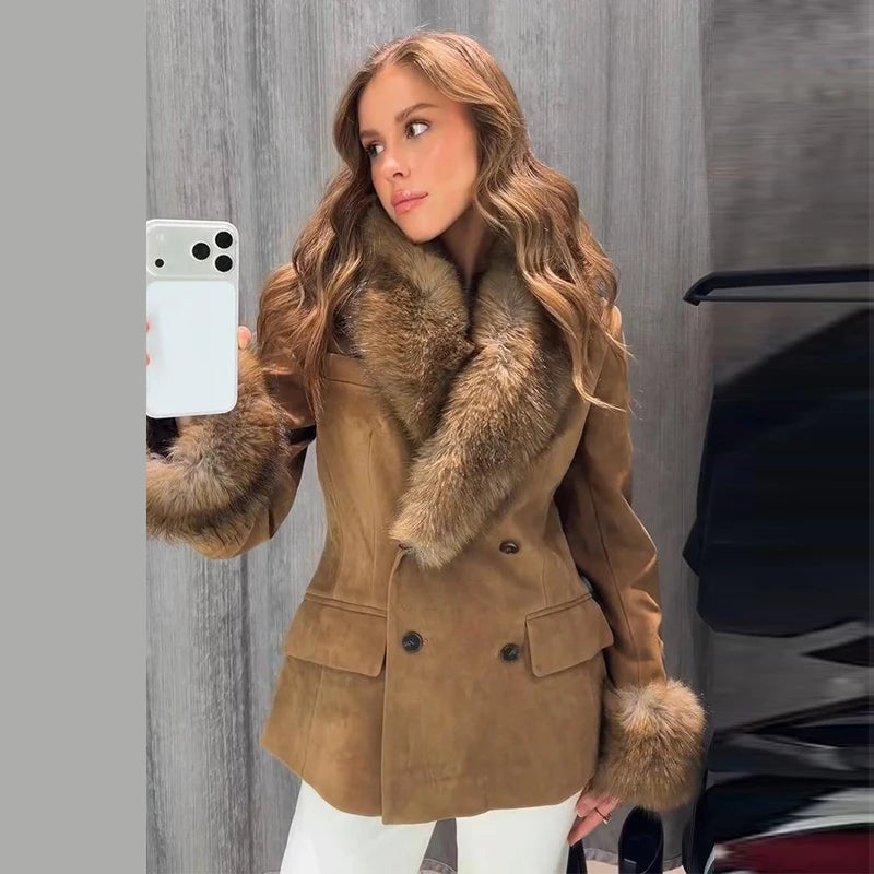 Faux Fur Patchwork Jacket