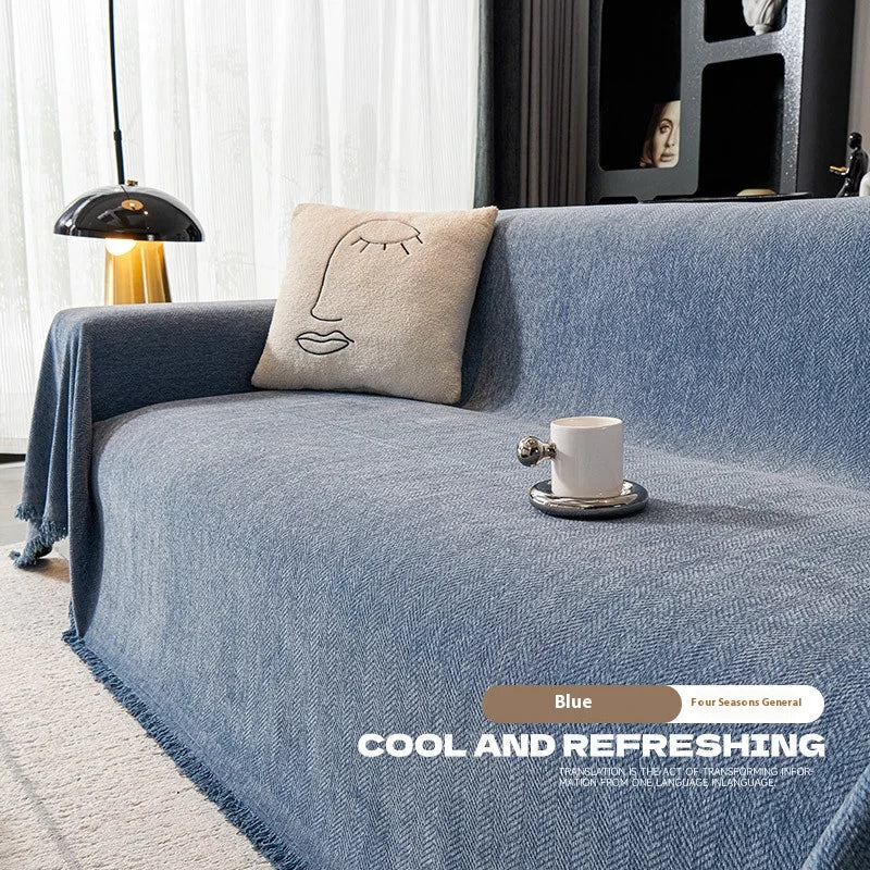 Tassel Chenille Sofa Cover