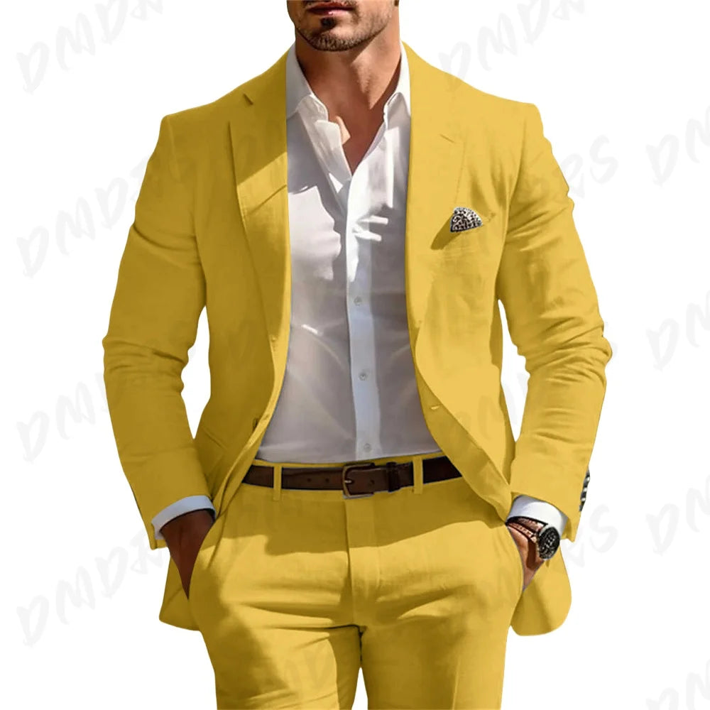 Summer Wedding Formal Solid Suit