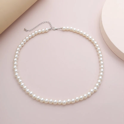 Pearl Round Iron Choker Necklace Party