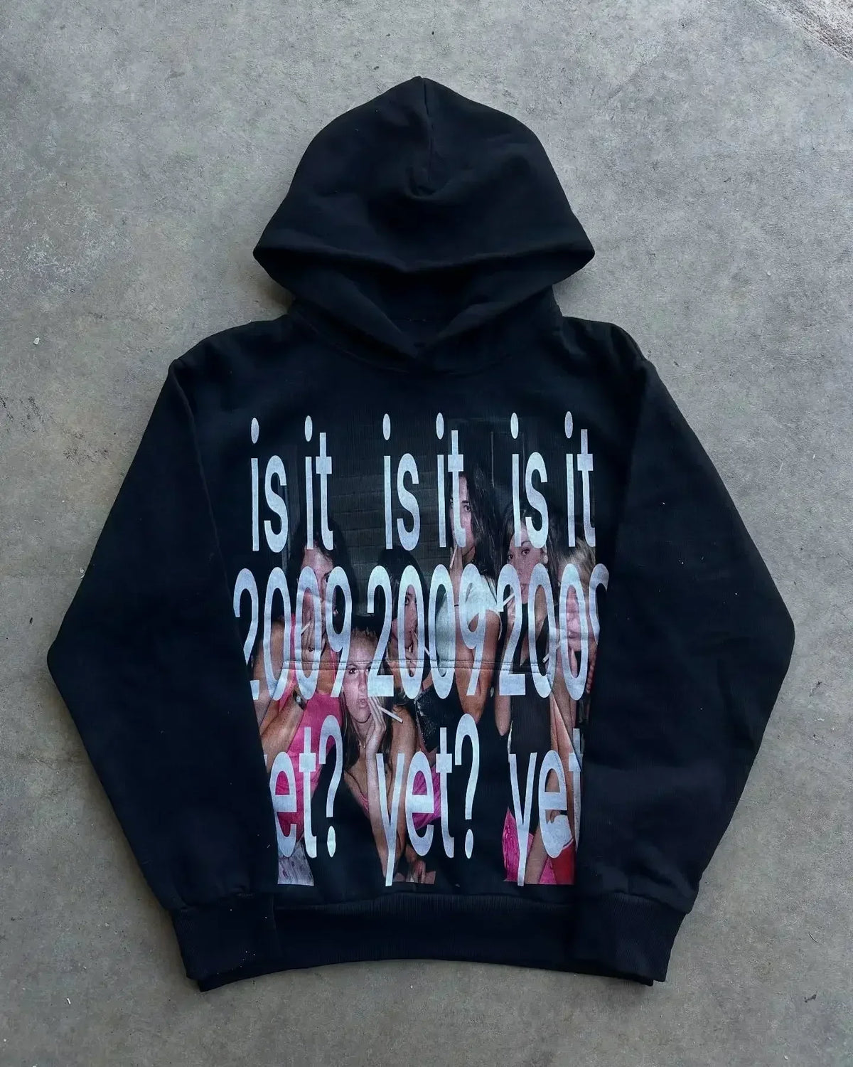 Pink Print Oversized Hoodie