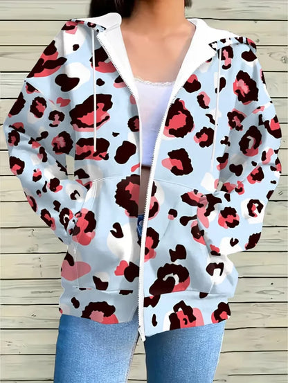 Thin Leopard Zip Hoodie