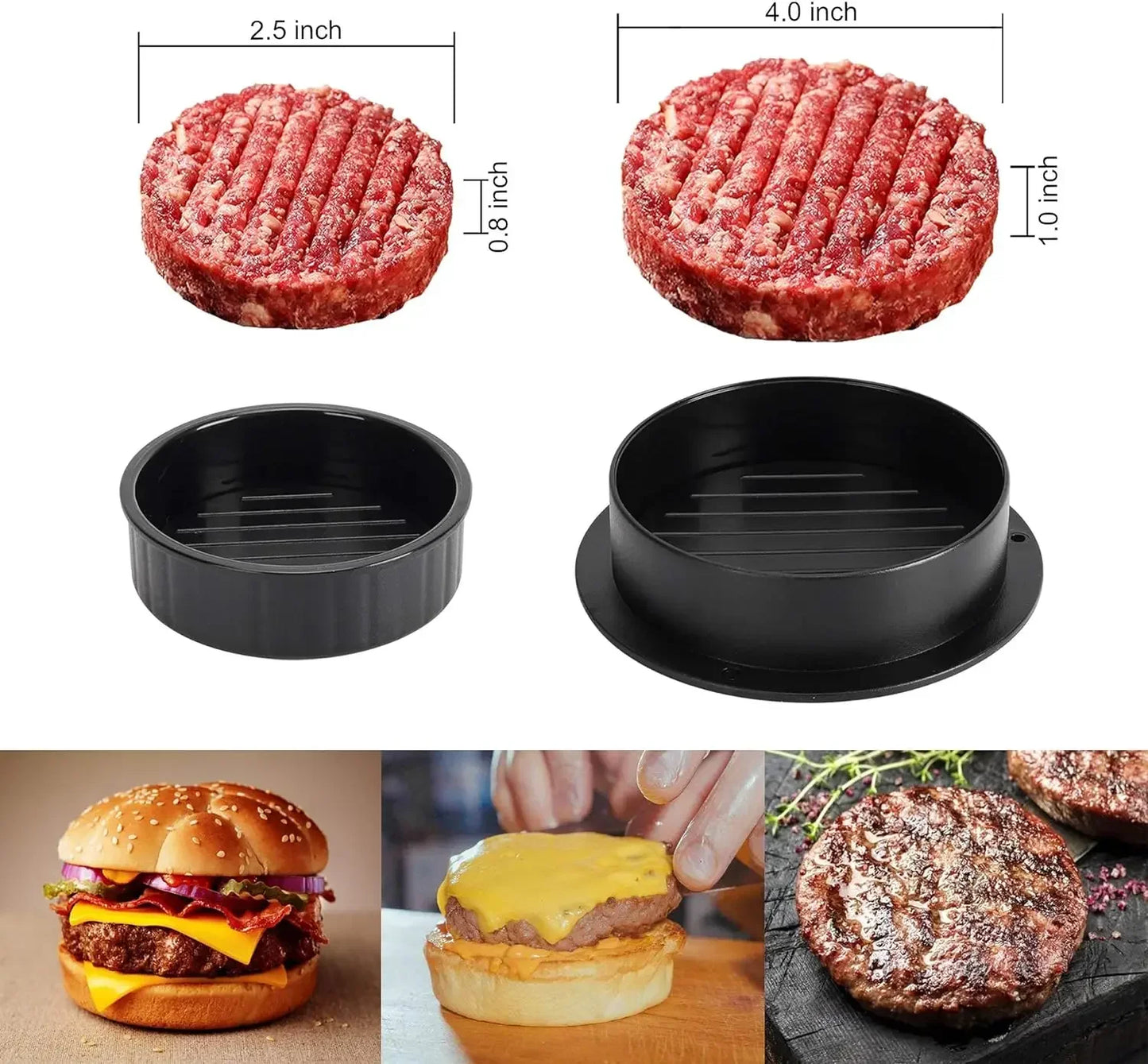 Plastic Kitchen Gadgets Round Hamburger