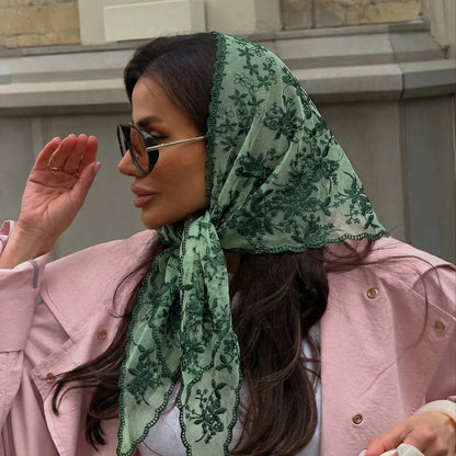 Bandana Silk Lace Scarf