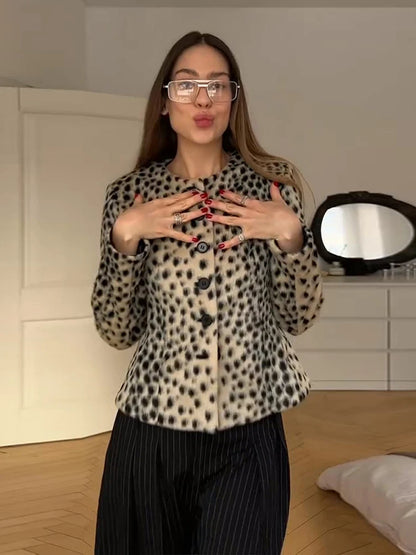 Spotted Faux Fur Jacket