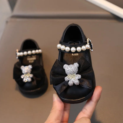 Pearl Bow Baby Shoes