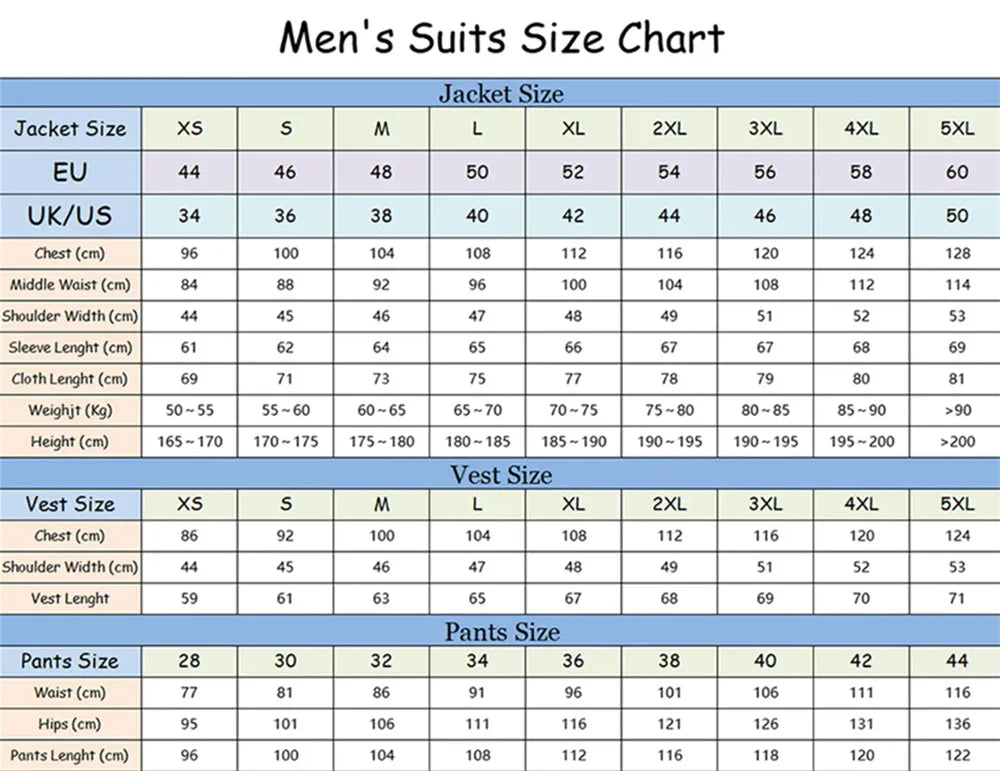 Summer Wedding Formal Solid Suit