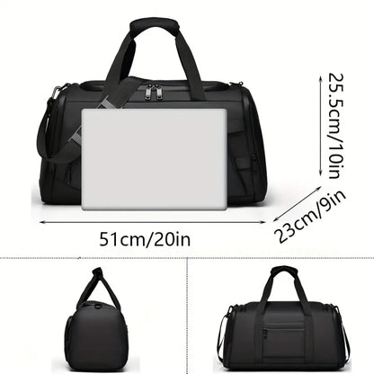 Nylon Duffel Bag with Shoe Compartment