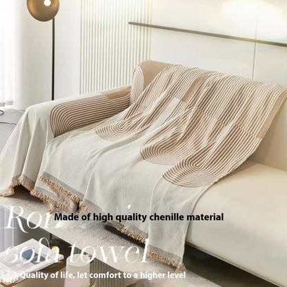 Chenille Tassel Sofa Cover