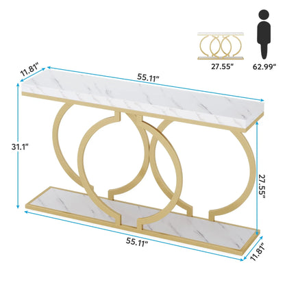 Narrow Gold Entry Table