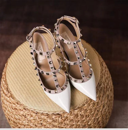 Rivet-Accent Pointed High Heels