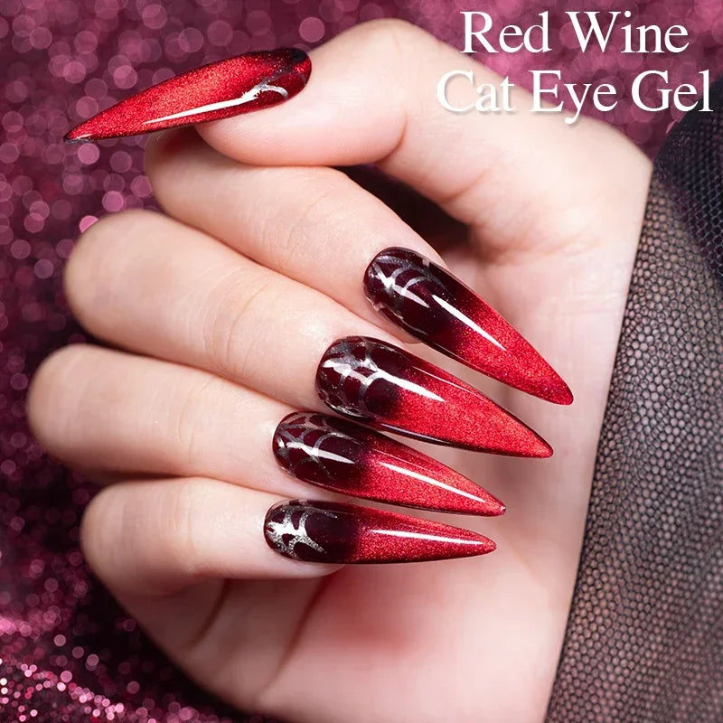 Wine Red Cat Eye Gel Polish