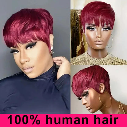Ombre Orange Pixie Bob Wig