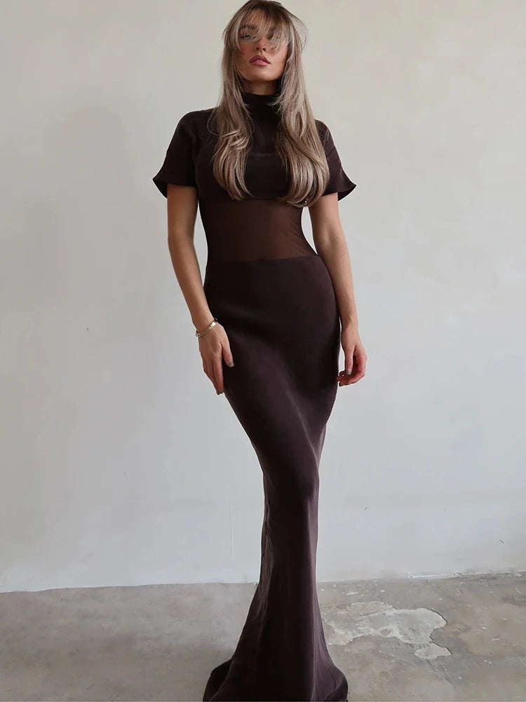Sheer Turtleneck Dress