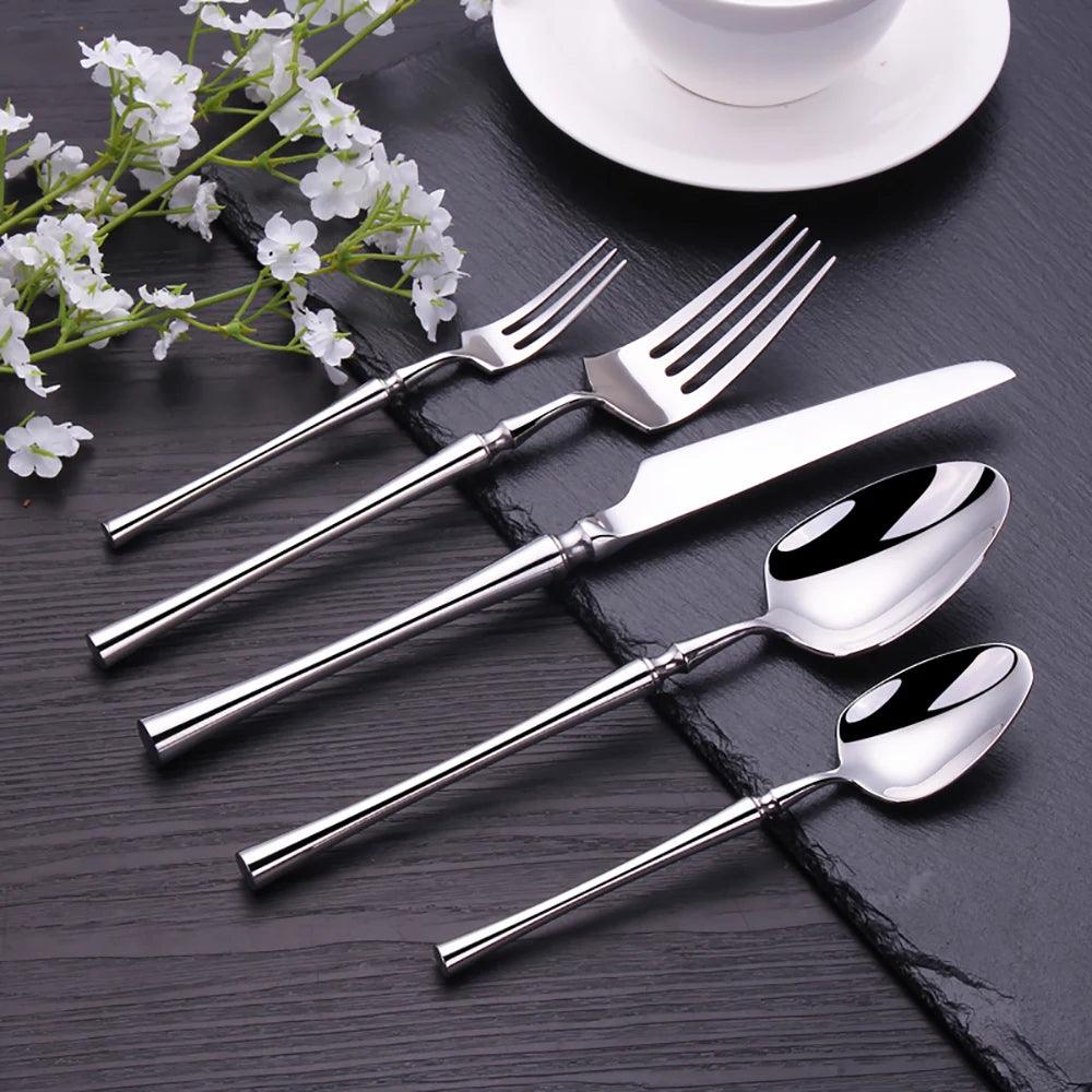 Metal Solid Sliver Cutlery Set