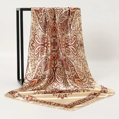 90cm Square Scarf Satin Silk