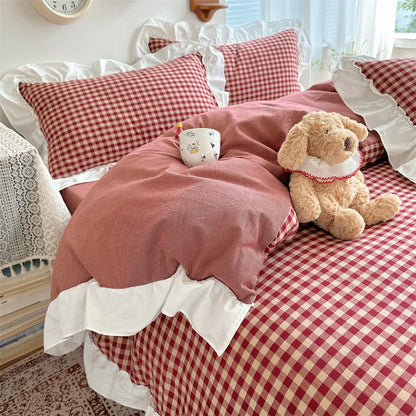 Red & Black Plaid Duvet Set